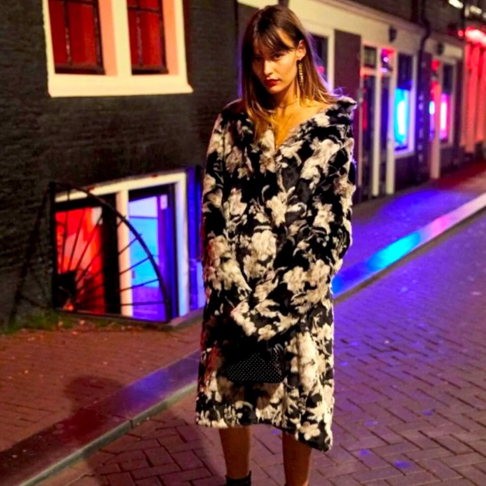 Kooples Floral fur coat